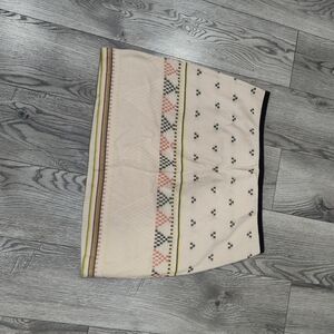 Madewell Cream and Black Patterned Pencil Skirt